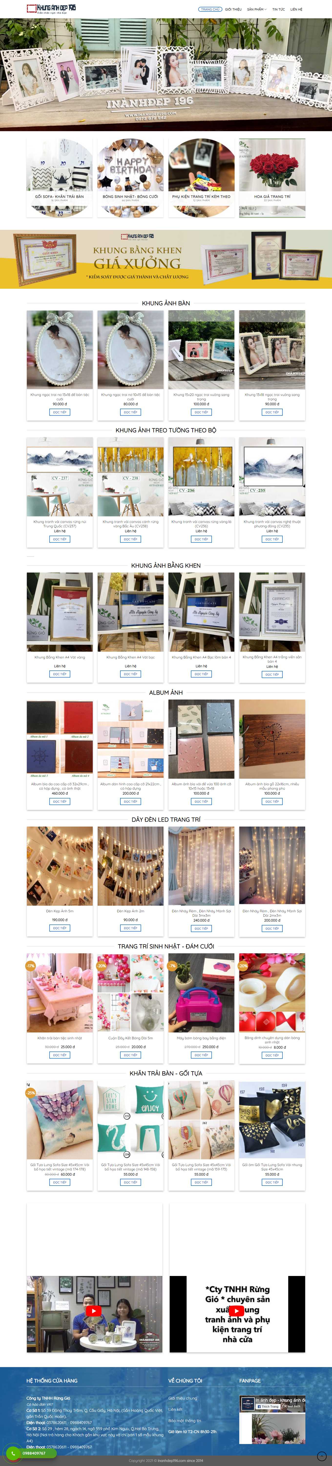 [vietcanvas] Thiết kế Website Web bán khung tranh ảnh - inanhdep196com