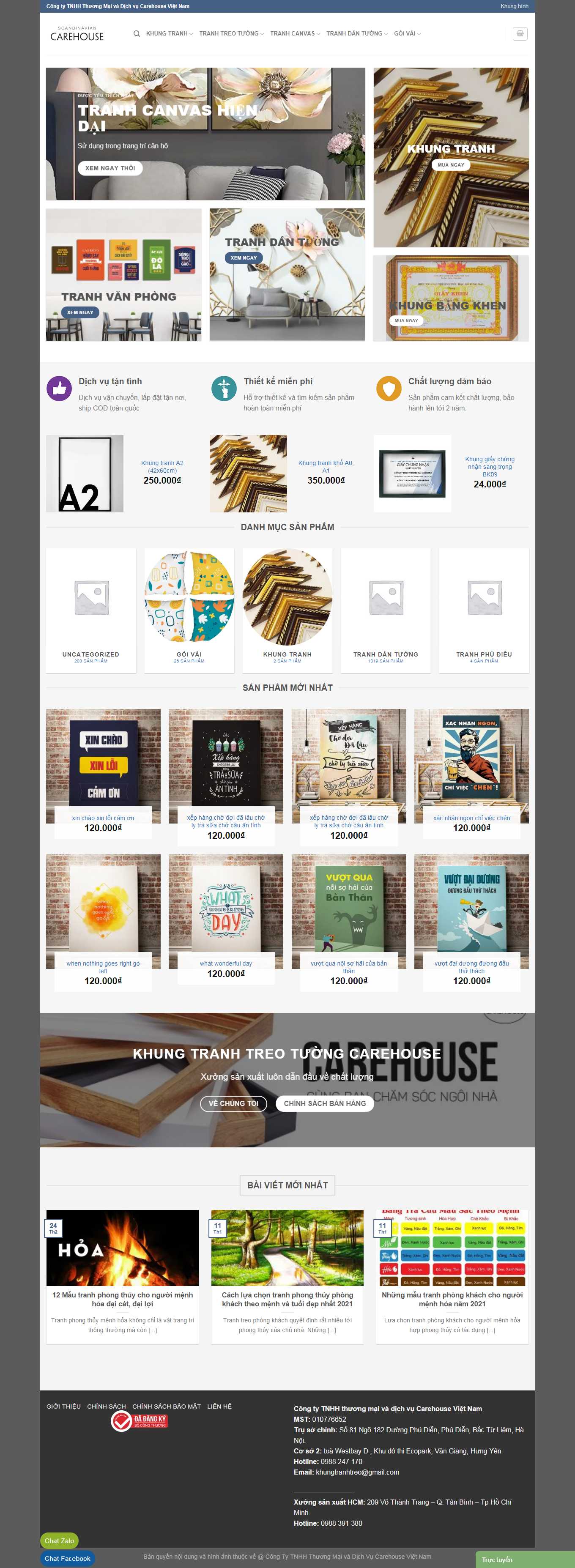[vietcanvas] Thiết kế Website Web bán khung tranh ảnh - khungtranhtreotuongcom