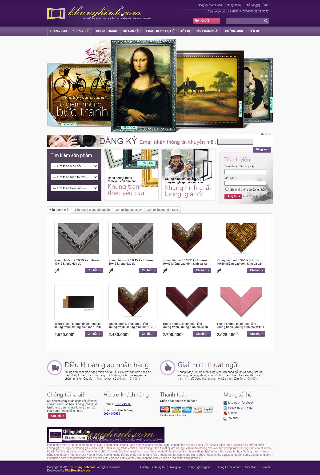 [vietcanvas] Thiết kế Website Web bán khung tranh ảnh - khunghinhcom