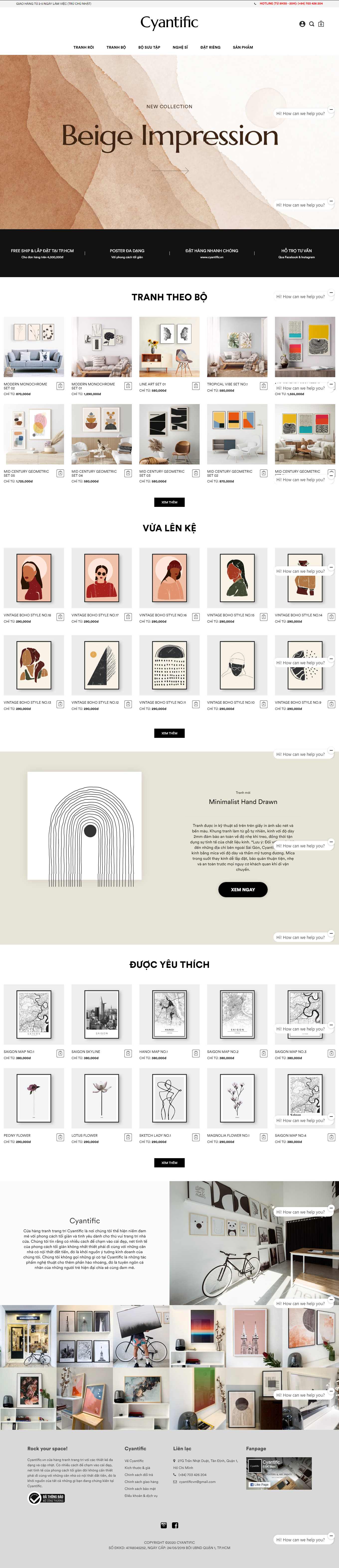 [vietcanvas] Thiết kế Website Web bán khung tranh ảnh - wwwcyantificvn