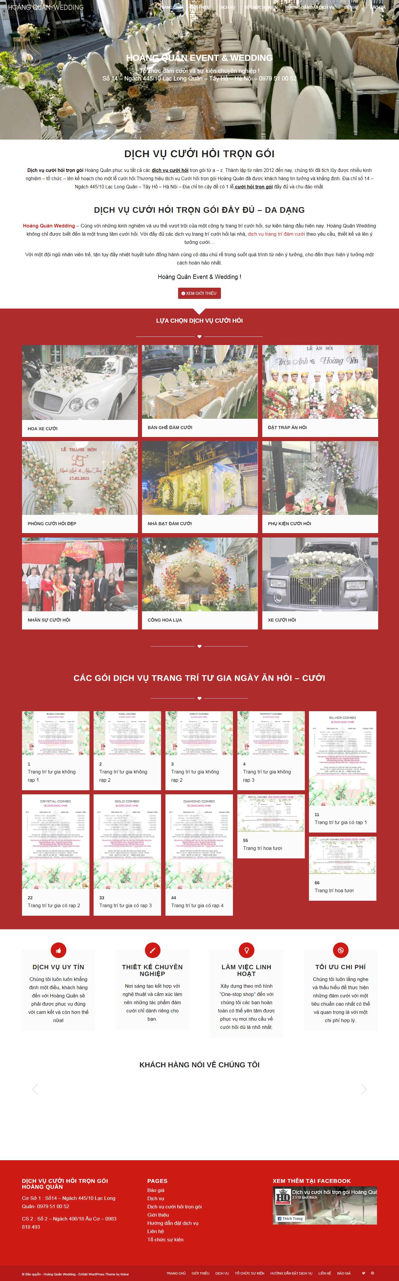 Thiết kế Website Web dịch vụ cưới hỏi trọn gói - cuoihoihoangquanvn