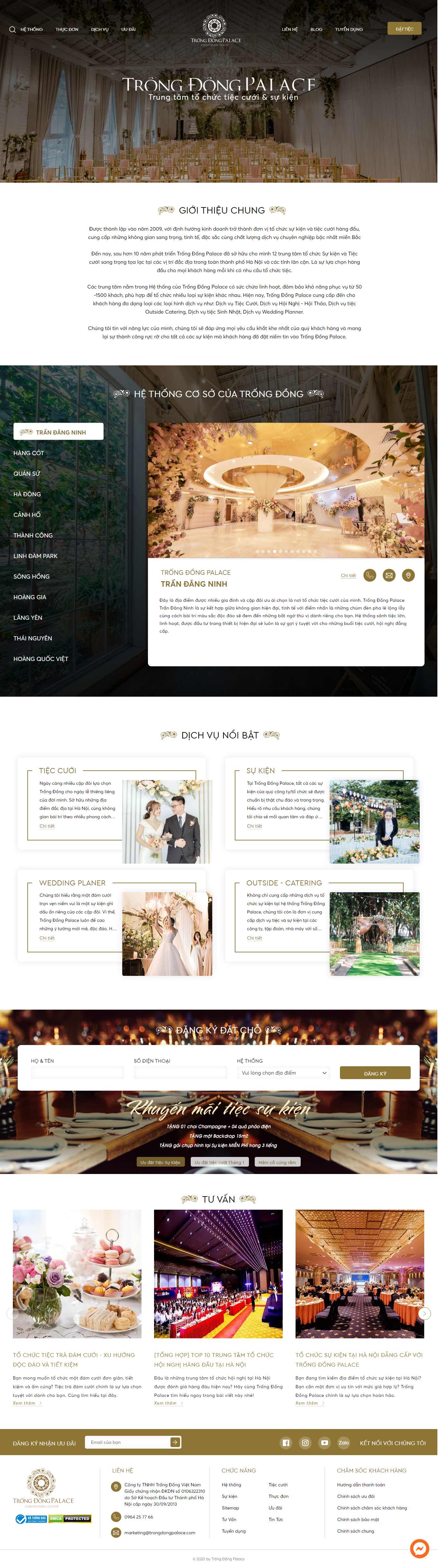 Thiết kế Website Web dịch vụ cưới hỏi trọn gói - trongdongpalacecom