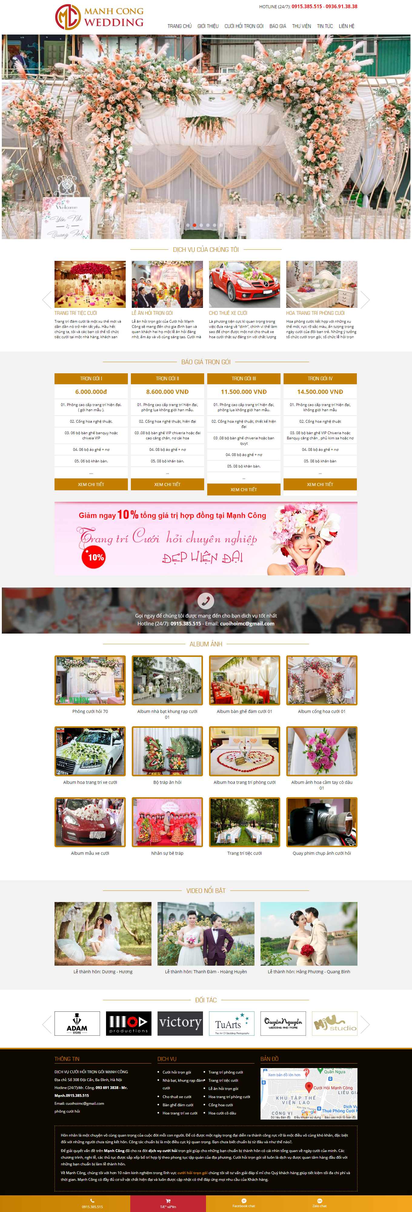 Thiết kế Website Web dịch vụ cưới hỏi trọn gói - cuoihoimanhcongnet