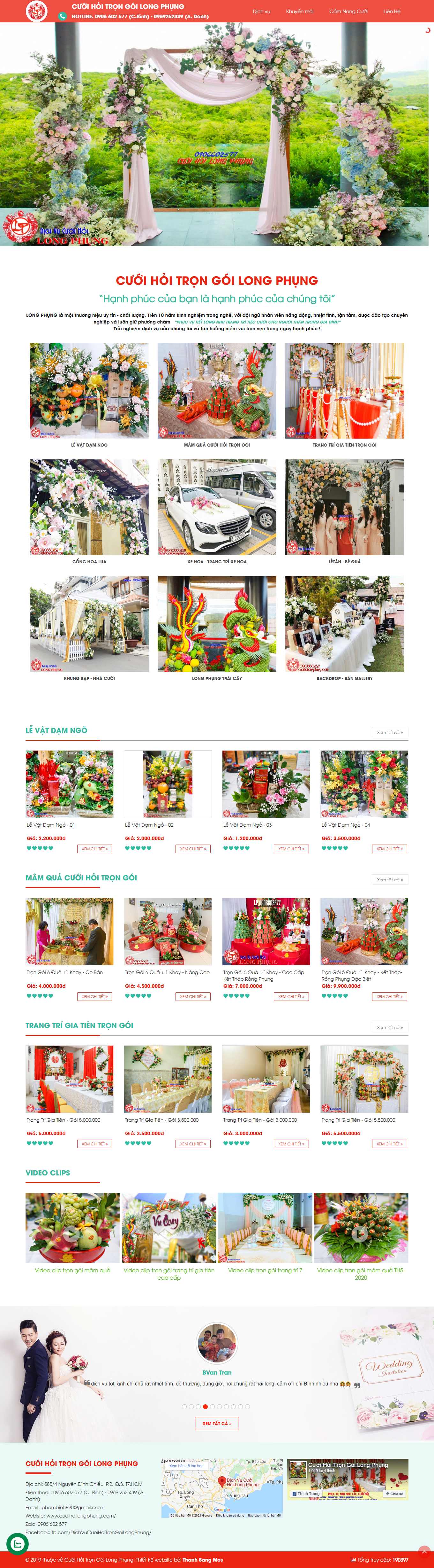 Thiết kế Website Web dịch vụ cưới hỏi trọn gói - cuoihoilongphungcom