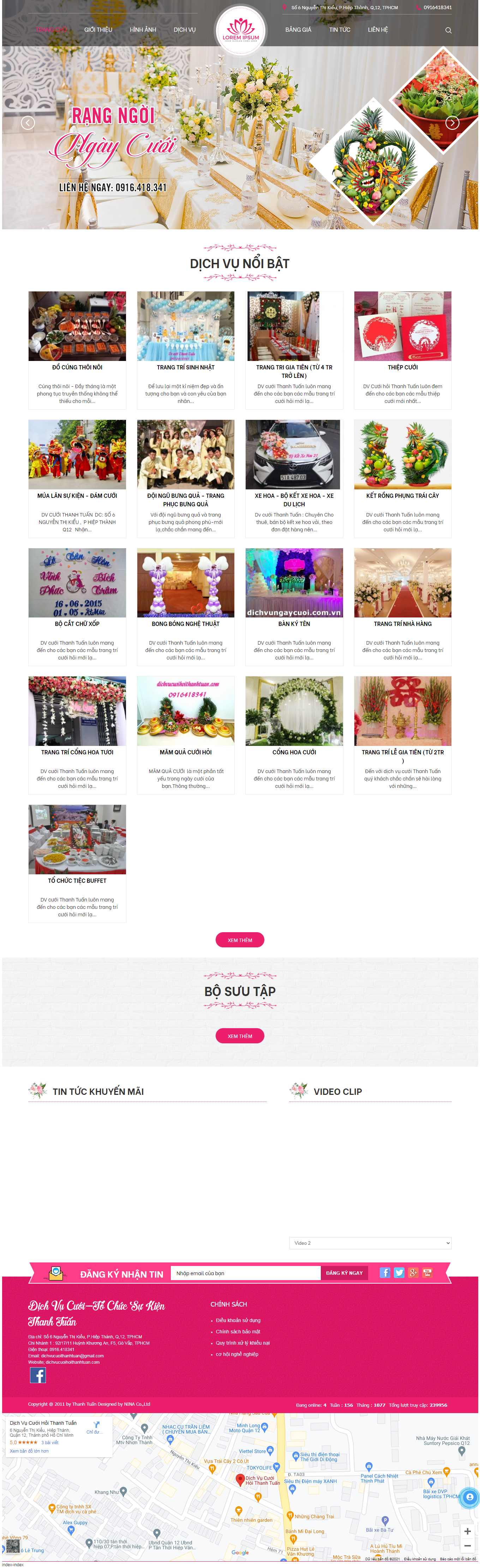 Thiết kế Website Web dịch vụ cưới hỏi trọn gói - dichvucuoihoithanhtuancom