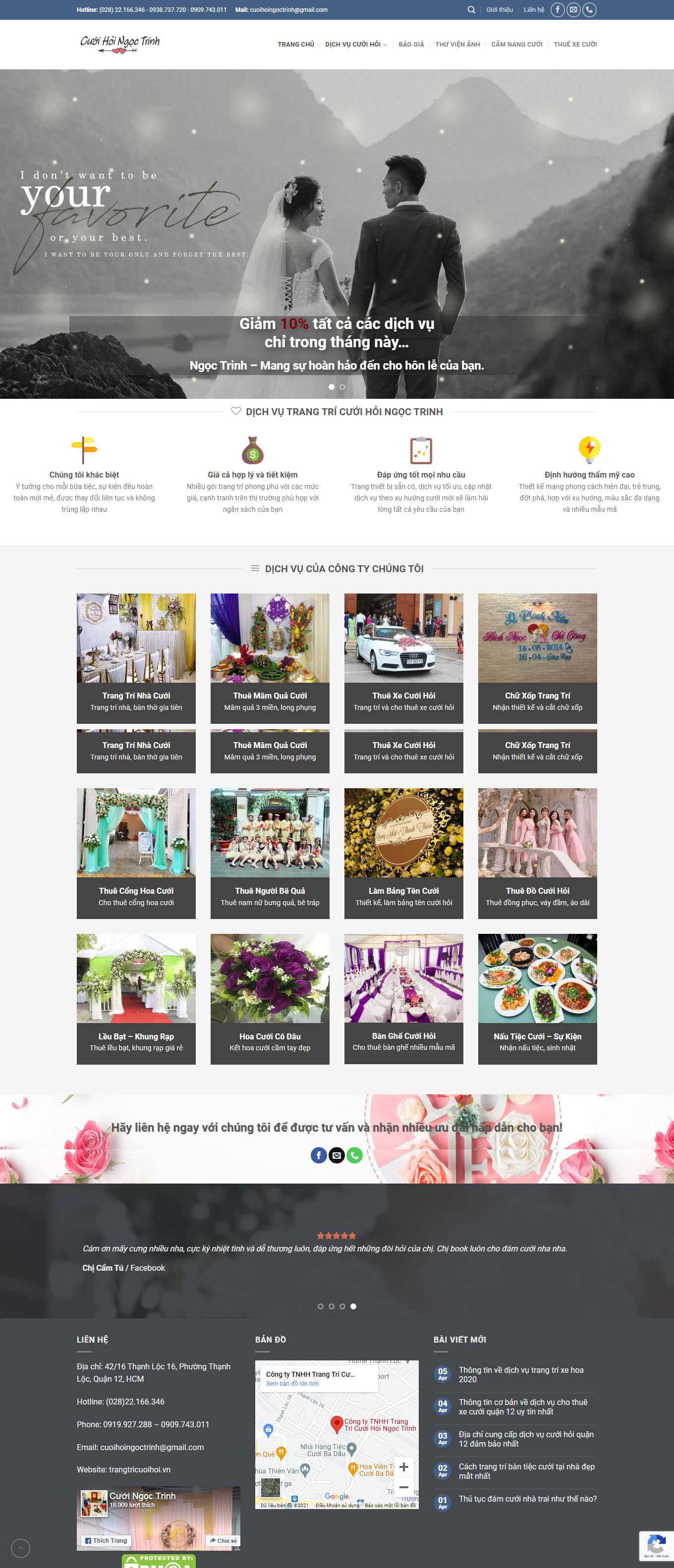 Thiết kế Website Web dịch vụ cưới hỏi trọn gói - trangtricuoihoivn