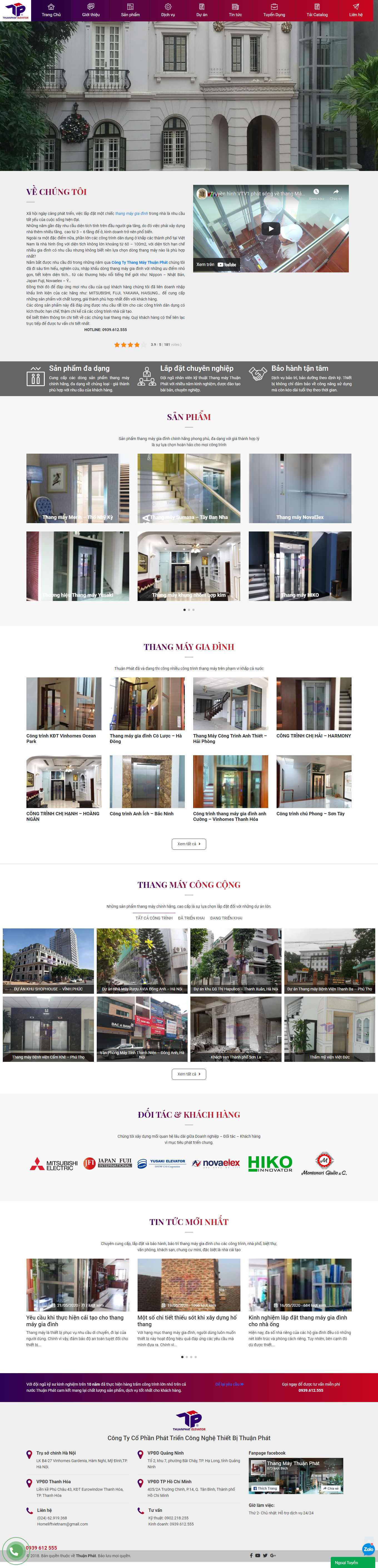 [dichvuthangmay] Thiết kế Website Web bán thang máy - thangmaychinhhangcom