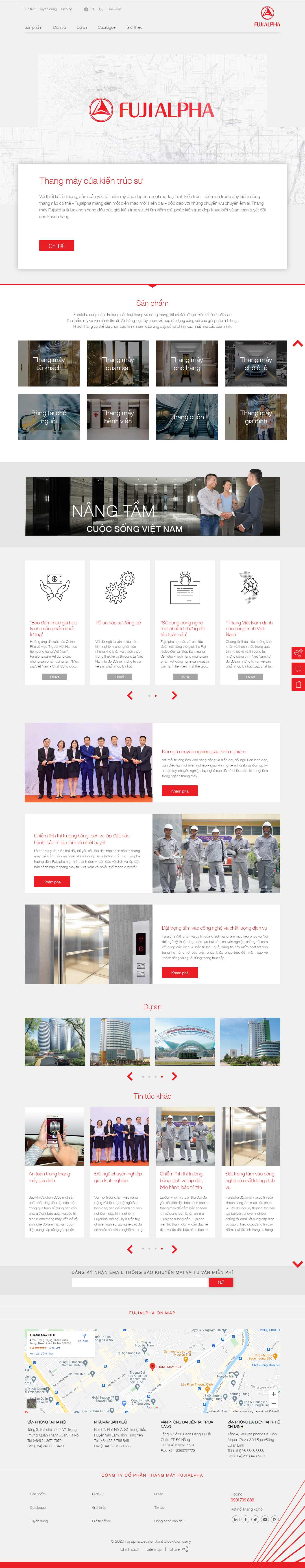 [dichvuthangmay] Thiết kế Website Web bán thang máy - fujialphavn