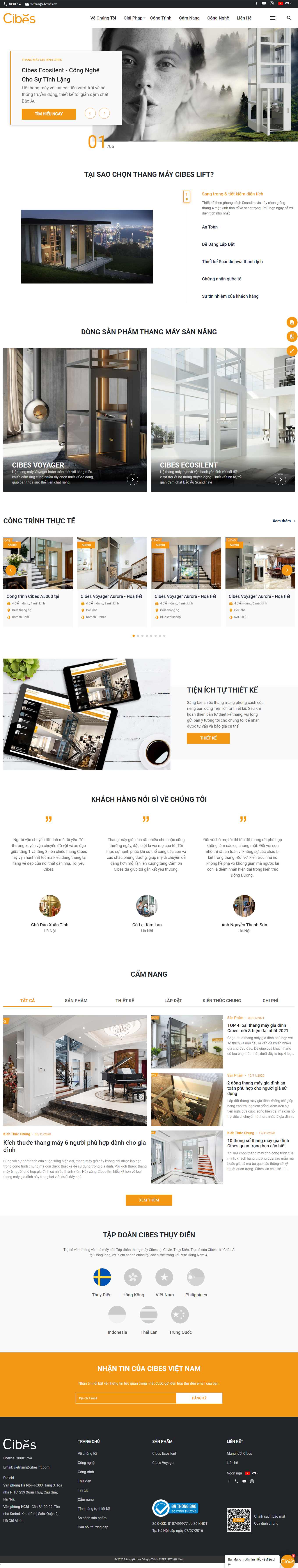 [dichvuthangmay] Thiết kế Website Web bán thang máy - cibesliftcomvn