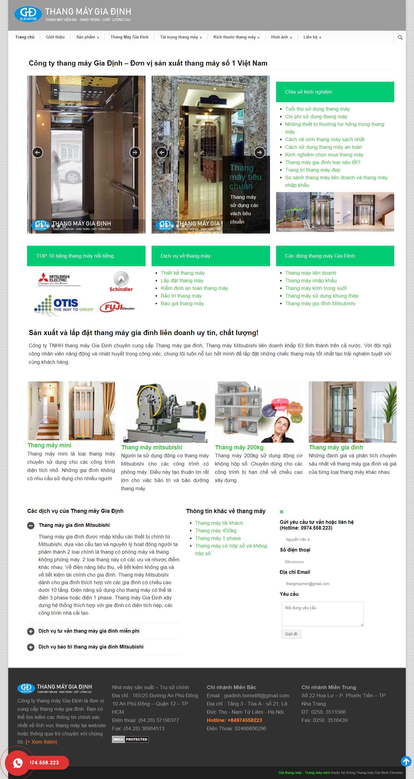 [dichvuthangmay] Thiết kế Website Web bán thang máy - thangmayminicom