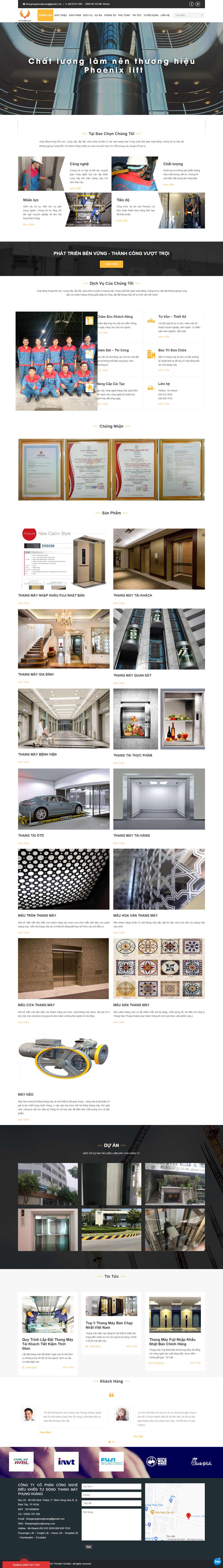 [dichvuthangmay] Thiết kế Website Web bán thang máy - thangmayphunghoangcom
