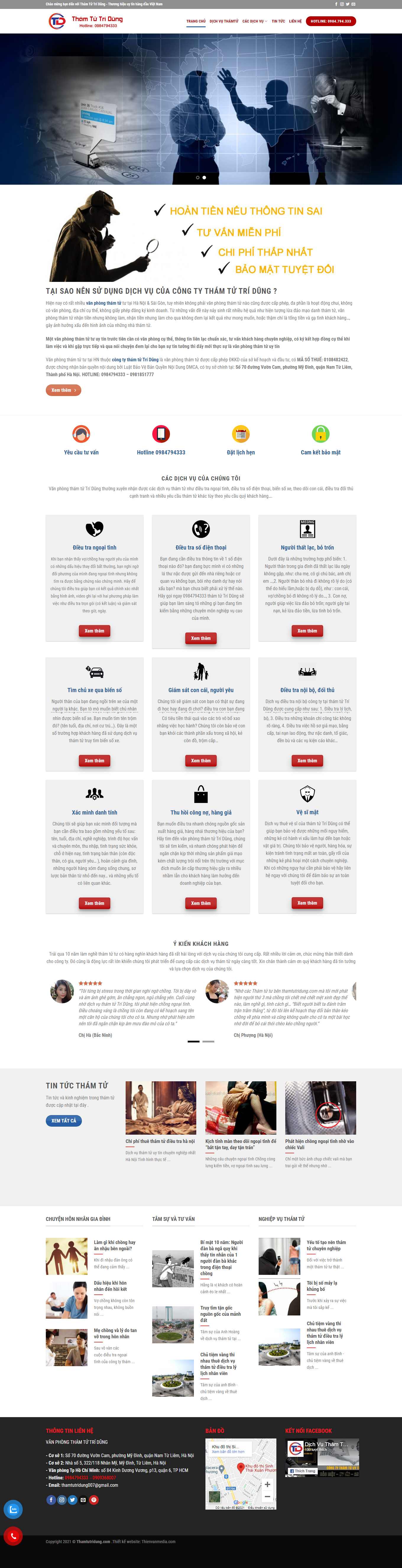 [thamtutuhaiphong] Thiết kế Website Web công ty thám tử - thamtutridungcom