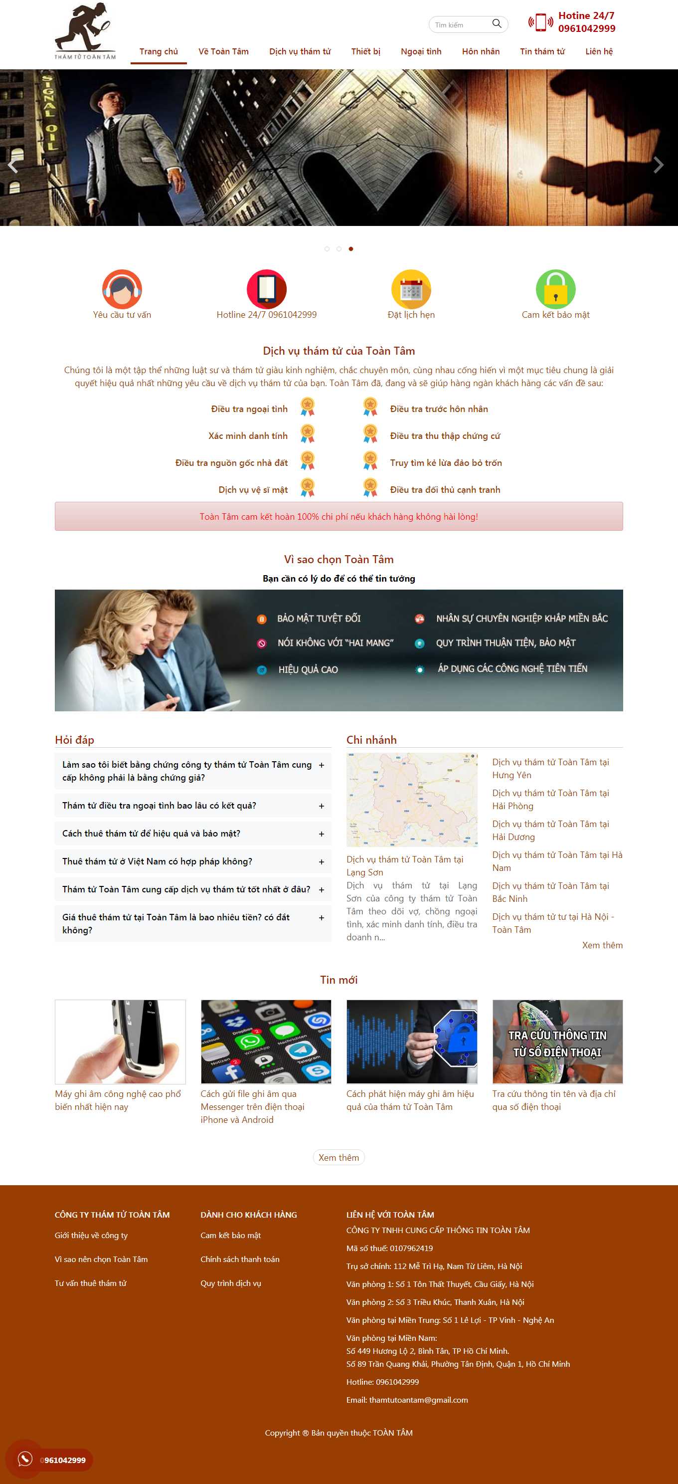 [thamtutuhaiphong] Thiết kế Website Web công ty thám tử - thamtutoantamvn