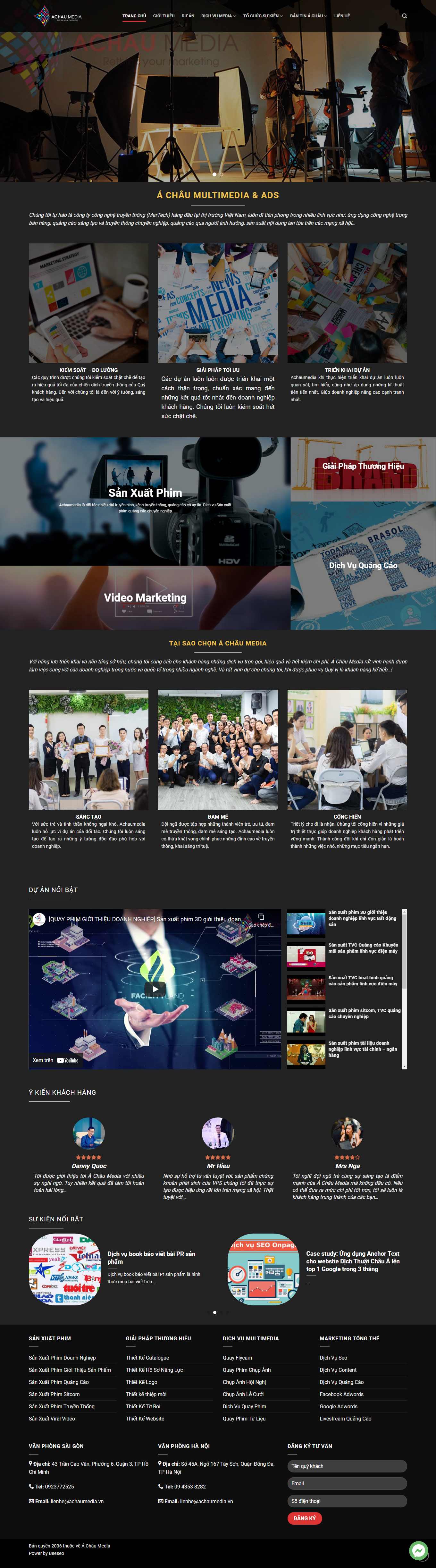 [hoabinhevents] Thiết kế Website Web tổ chức sự kiện, truyền thông - achaumediavn