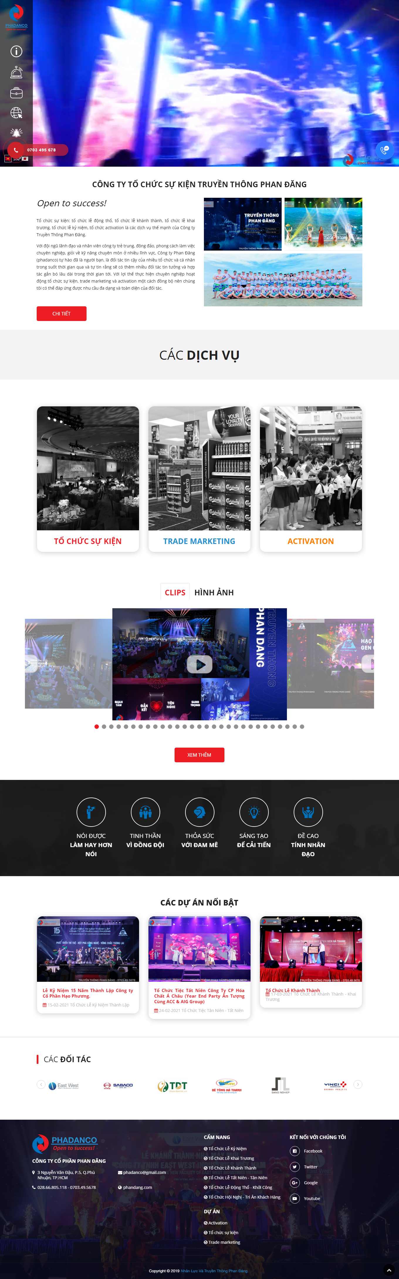 [hoabinhevents] Thiết kế Website Web tổ chức sự kiện, truyền thông - phandangcom