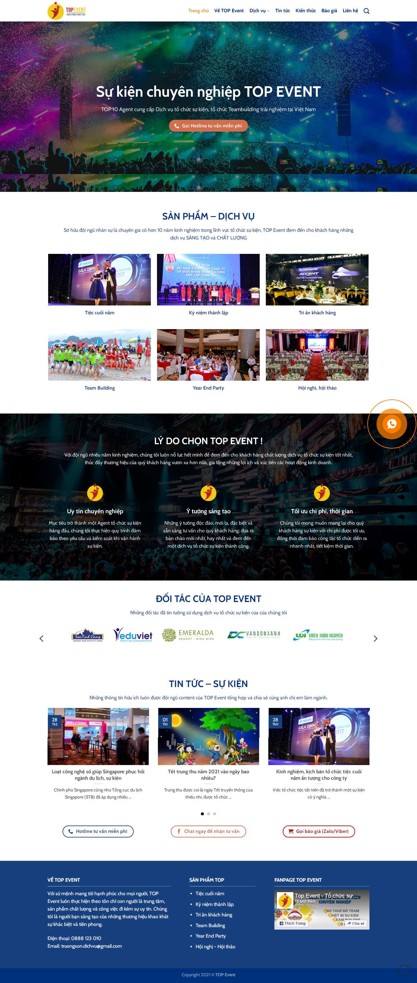 [hoabinhevents] Thiết kế Website Web tổ chức sự kiện, truyền thông - topeventvn