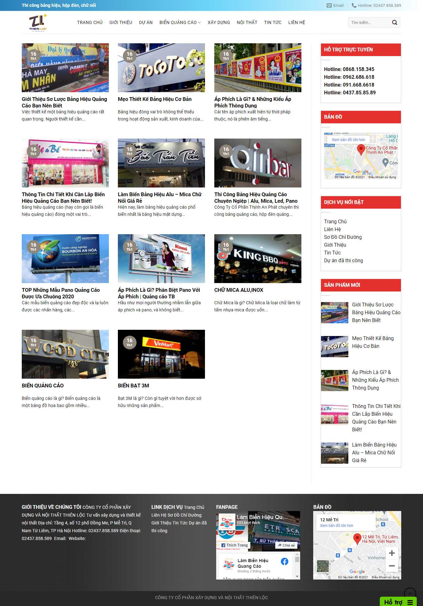 [quangcaonetviethn] Thiết kế Website Web làm biển quảng cáo - quangcaothienloccom