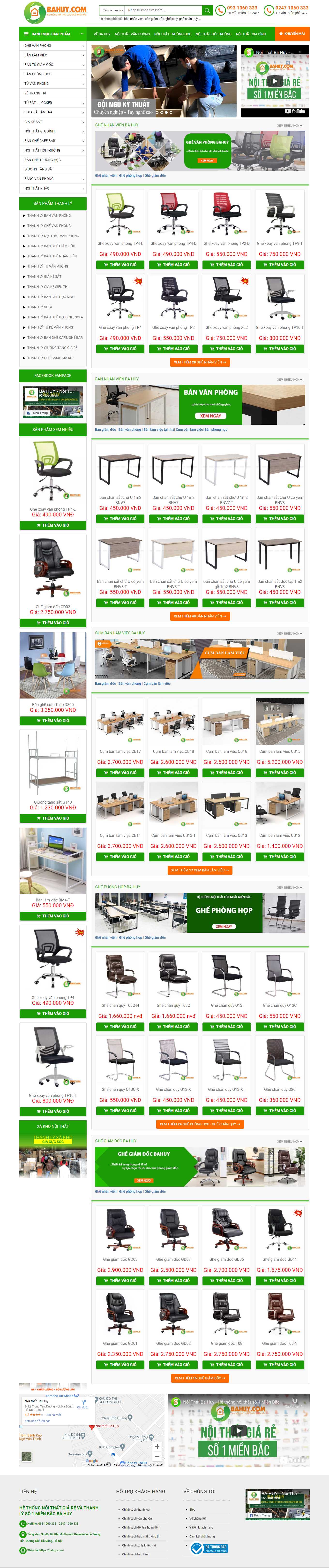 [ghevanminh] Thiết kế Website Web bán bàn ghế văn phòng - bahuycom