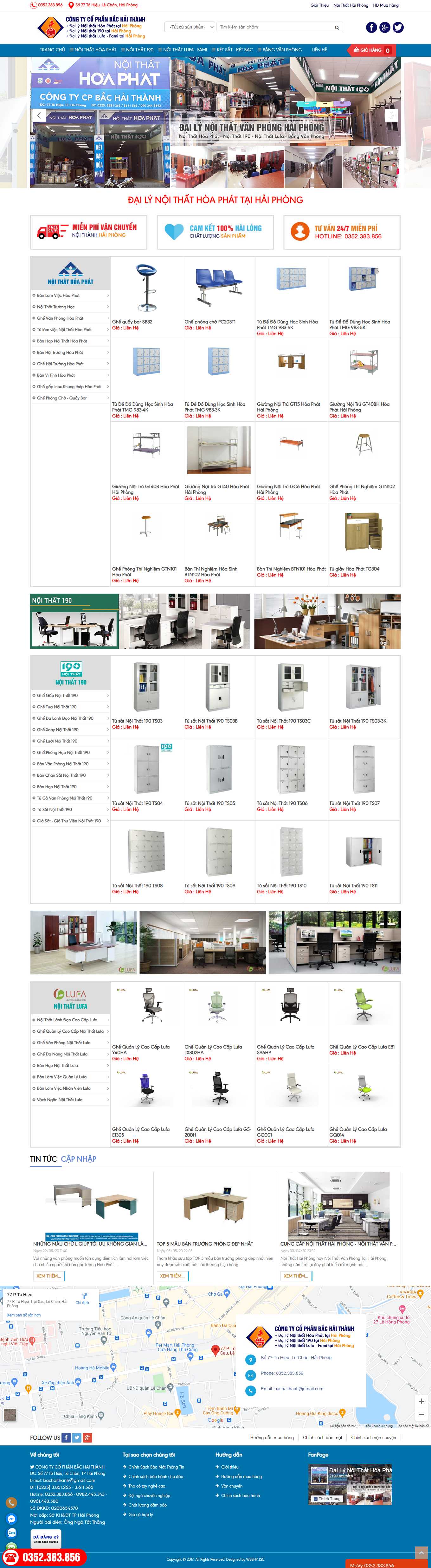 [ghevanminh] Thiết kế Website Web bán bàn ghế văn phòng - bachaithanhcomvn