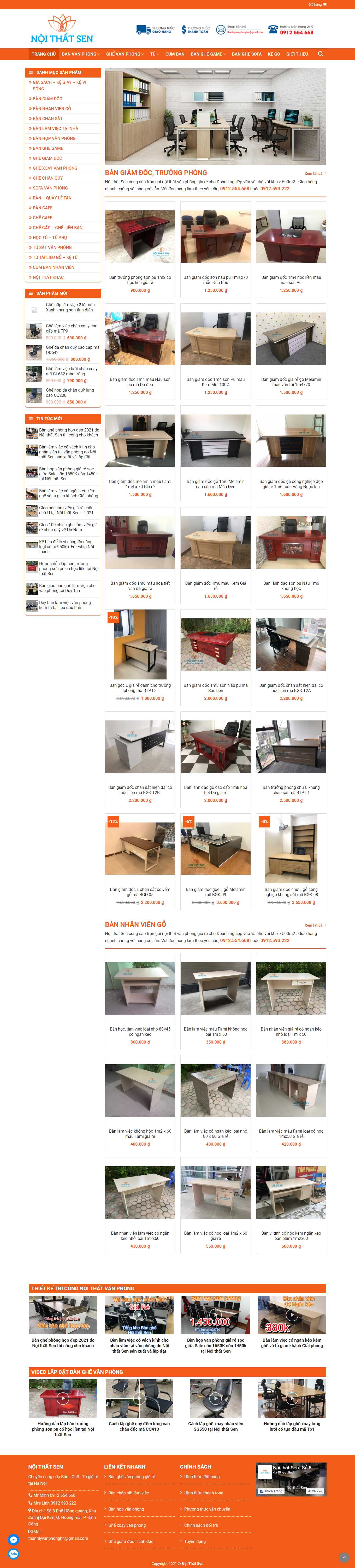 [ghevanminh] Thiết kế Website Web bán bàn ghế văn phòng - noithatsencom