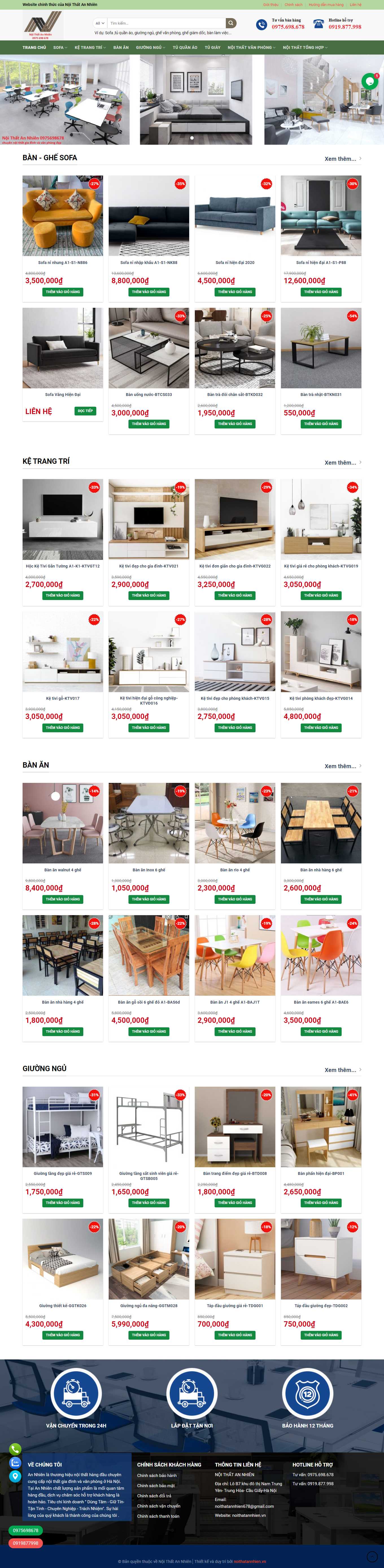 [ghevanminh] Thiết kế Website Web bán bàn ghế văn phòng - noithatannhienvn
