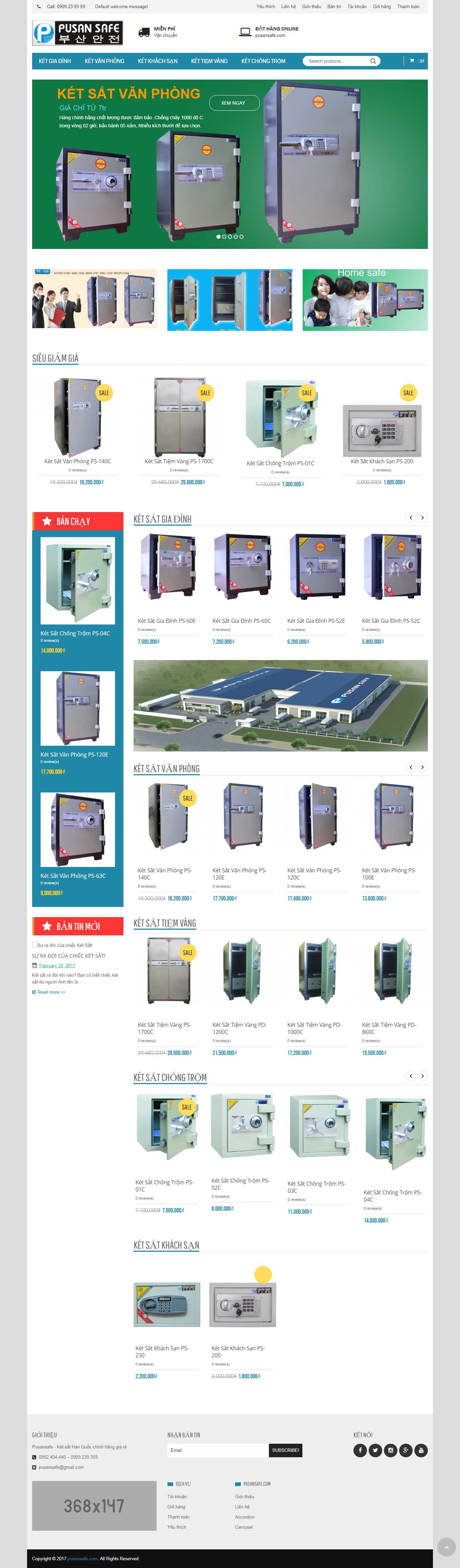 [ketsatphutai] Thiết kế Website Web bán két sắt - pusansafecom