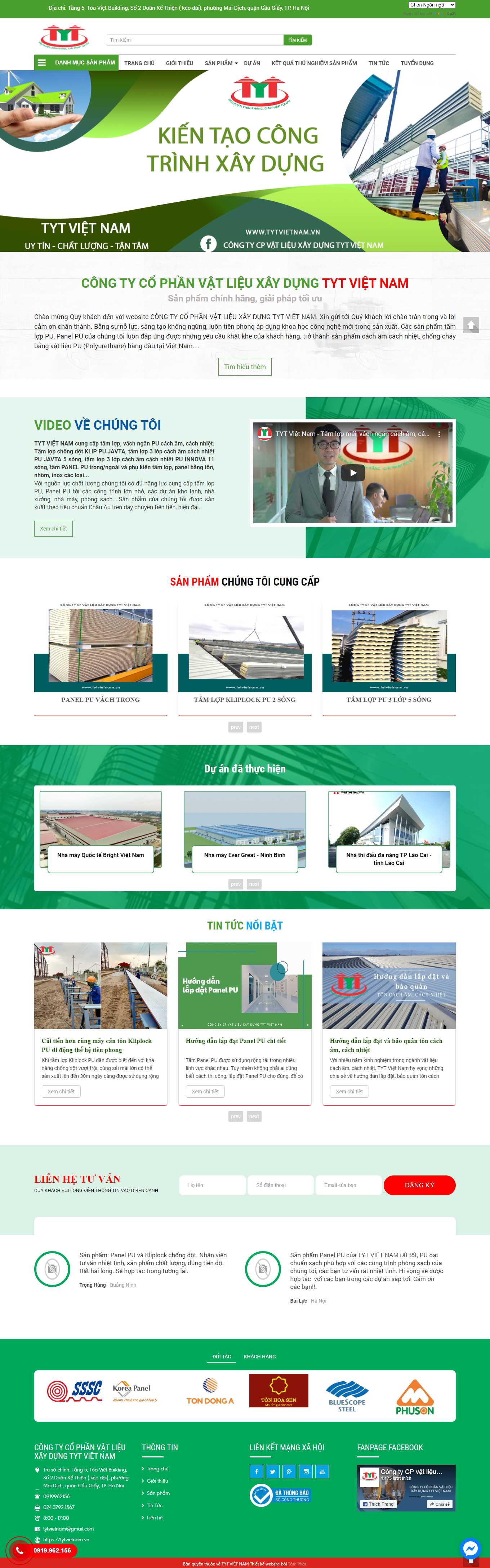 [congnghepu] Thiết kế Website Web tấm lợp nhựa, tôn kim loại - tytvietnamvn