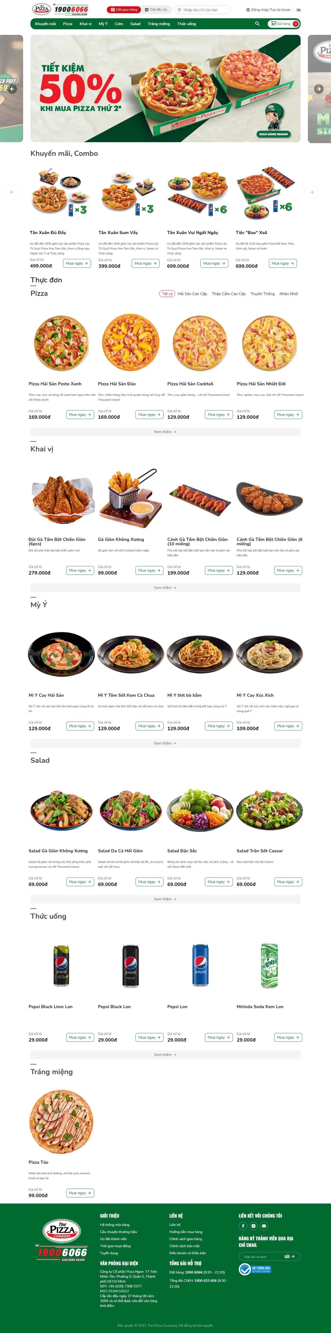 [pizzasunflower] Thiết kế Website Web bán bánh pizza - thepizzacompanyvn