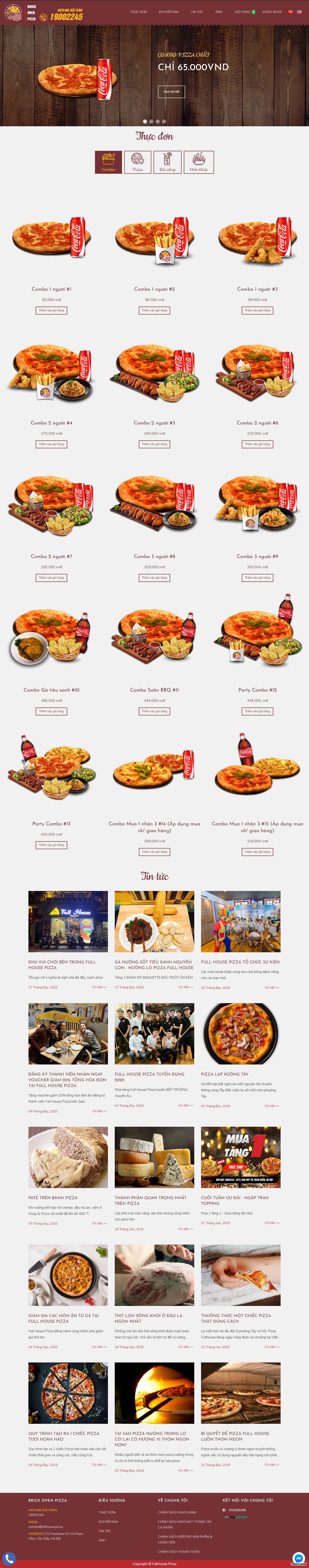 [pizzasunflower] Thiết kế Website Web bán bánh pizza - fullhousepizza