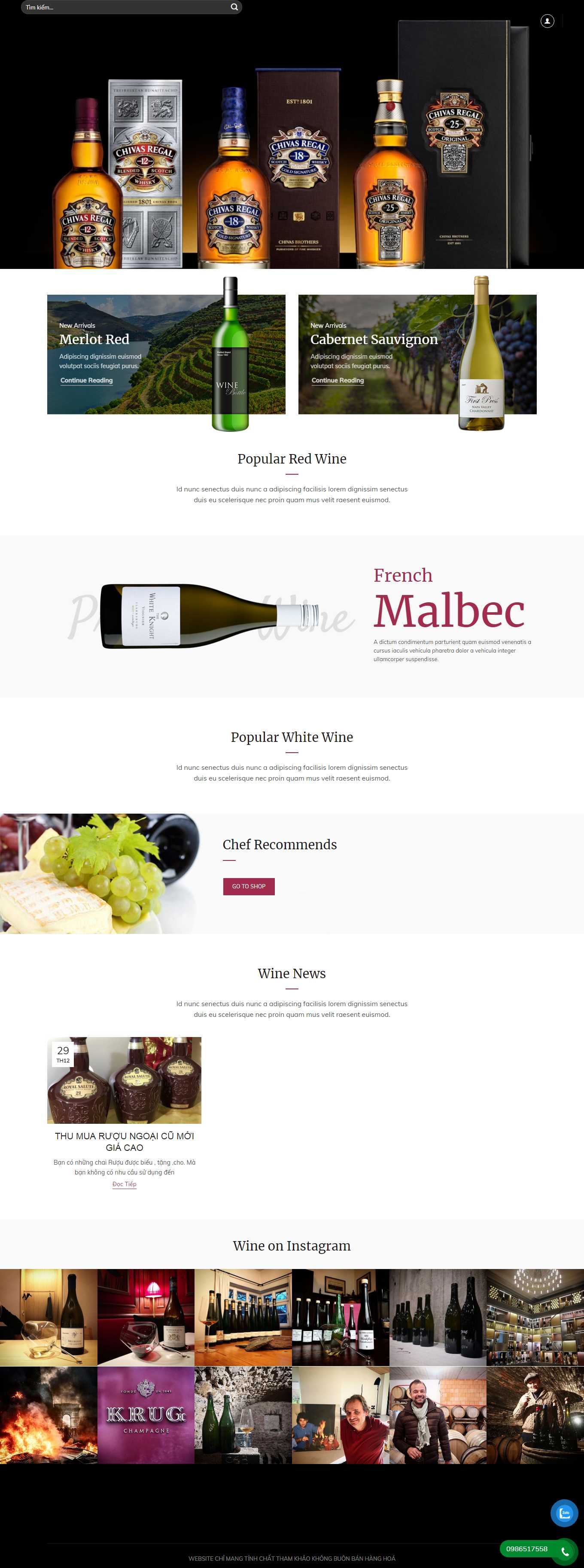[khoruou] Thiết kế Website Web bán rượu tây, rượu ta, rượu ngoại - thumuaruoungoaigiacaocom