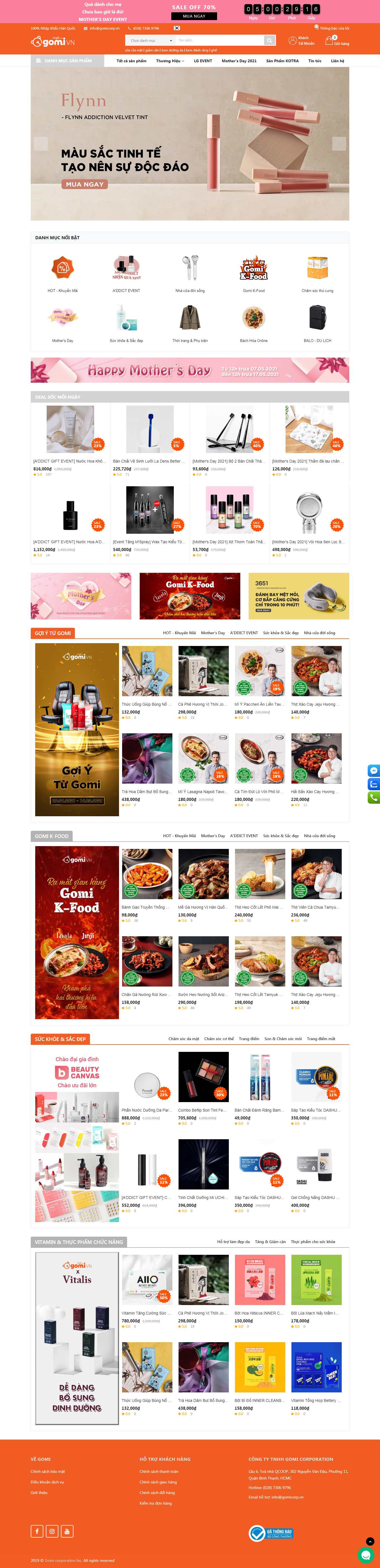 [shopxehoi] Thiết kế Website Web bán đồ chơi ô tô, linh kiện ô tô - gomimallvn