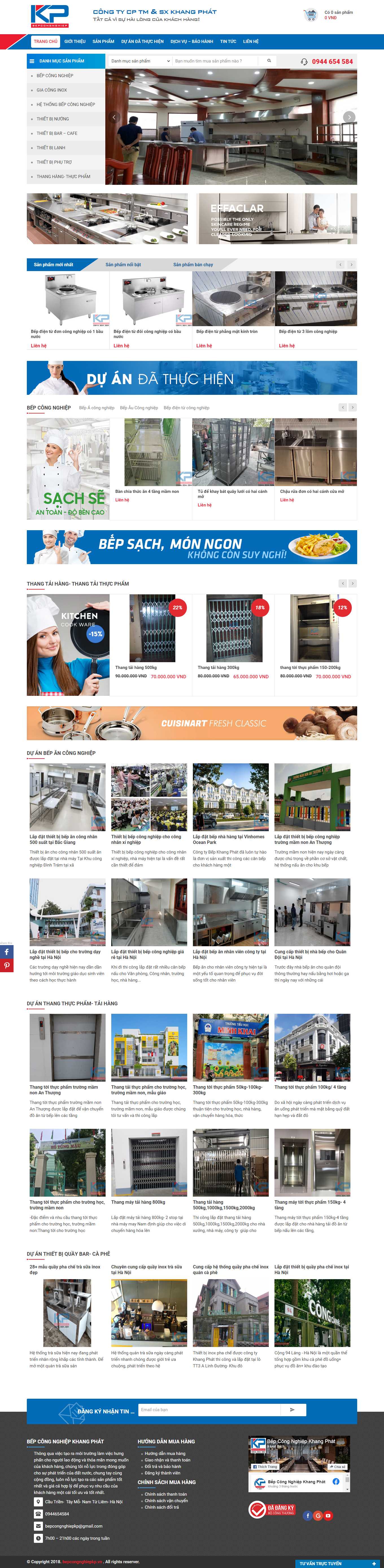 [beponline24h] Thiết kế Website Web thiết bị nhà bếp cao cấp - bepcongnghiepkpvn