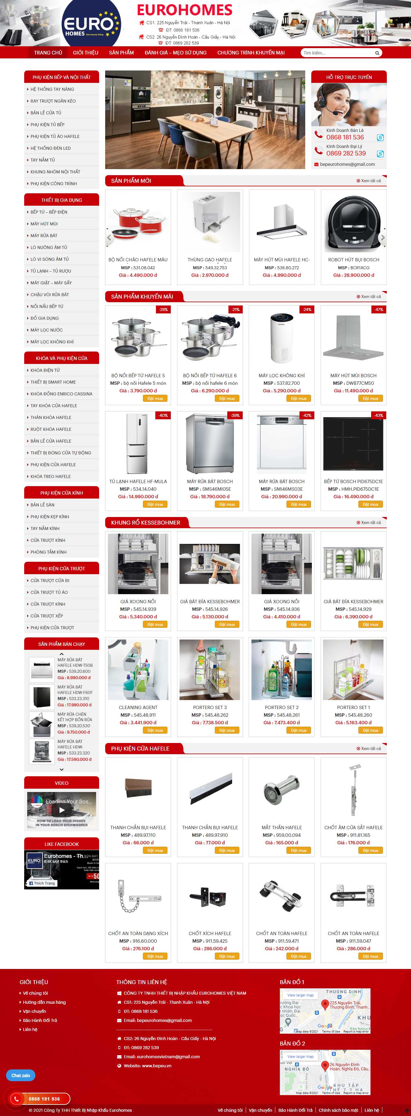 [beponline24h] Thiết kế Website Web thiết bị nhà bếp cao cấp - bepeuvn