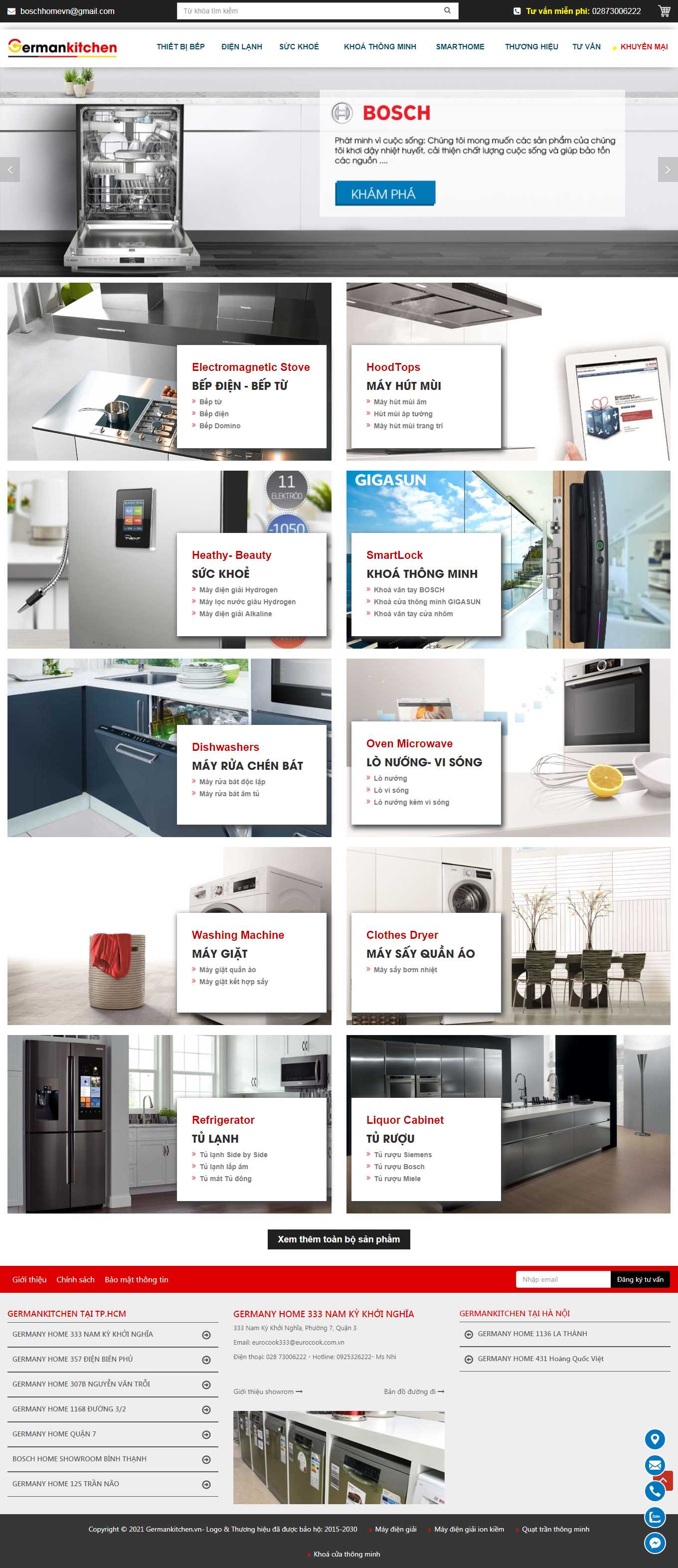 [beponline24h] Thiết kế Website Web thiết bị nhà bếp cao cấp - germankitchenvn