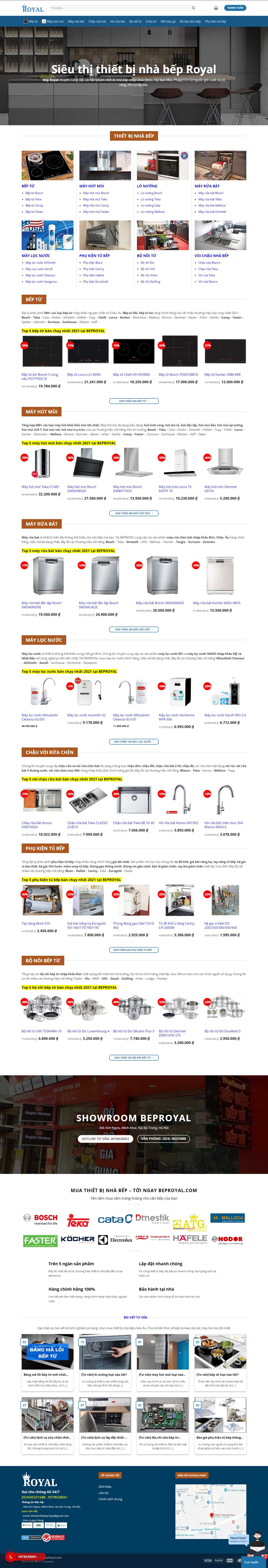 [beponline24h] Thiết kế Website Web thiết bị nhà bếp cao cấp - beproyalcom