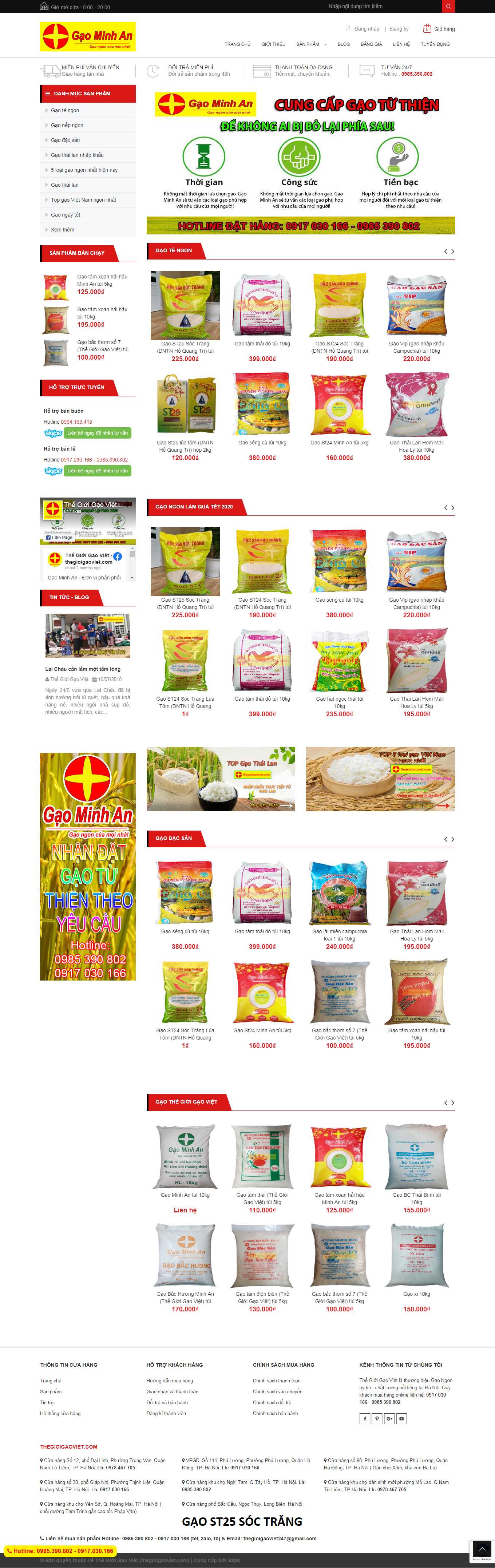 [gaongonvihafood] Thiết kế Website Web bán gạo sạch - thegioigaovietcom
