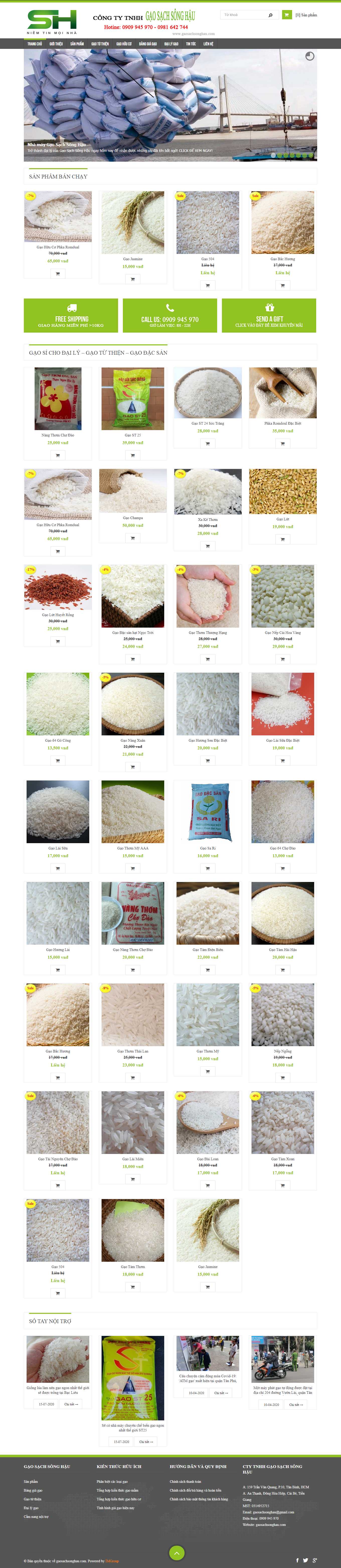 [gaongonvihafood] Thiết kế Website Web bán gạo sạch - gaosachsonghaucom