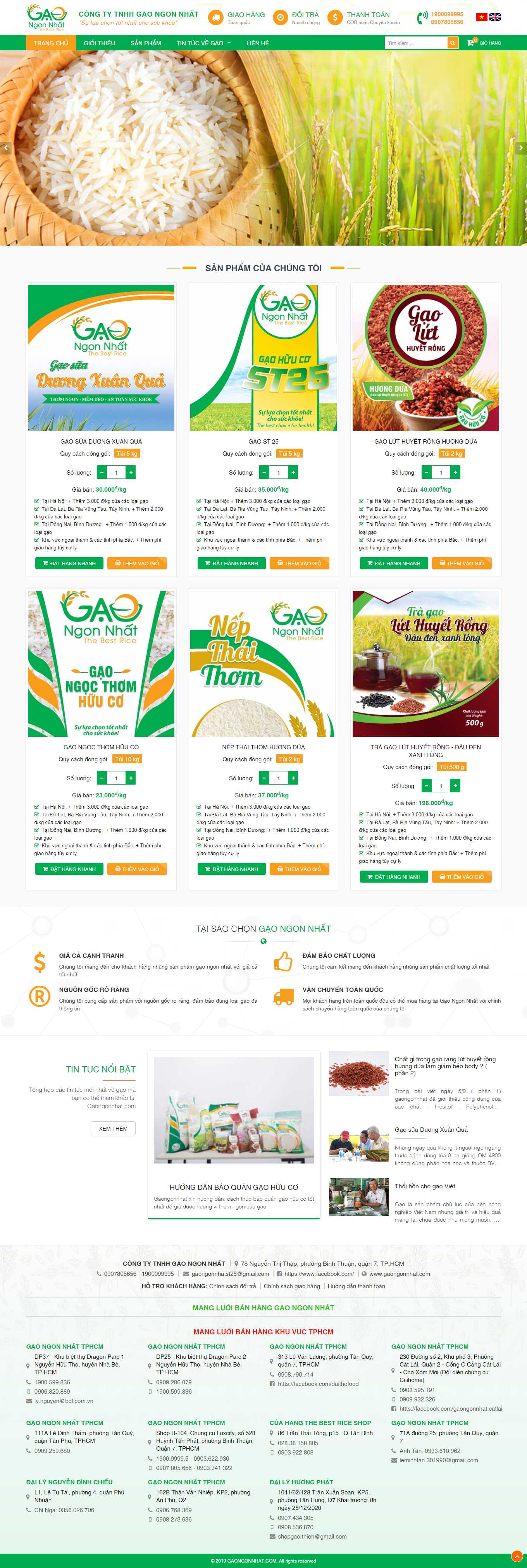 [gaongonvihafood] Thiết kế Website Web bán gạo sạch - gaongonnhatcom