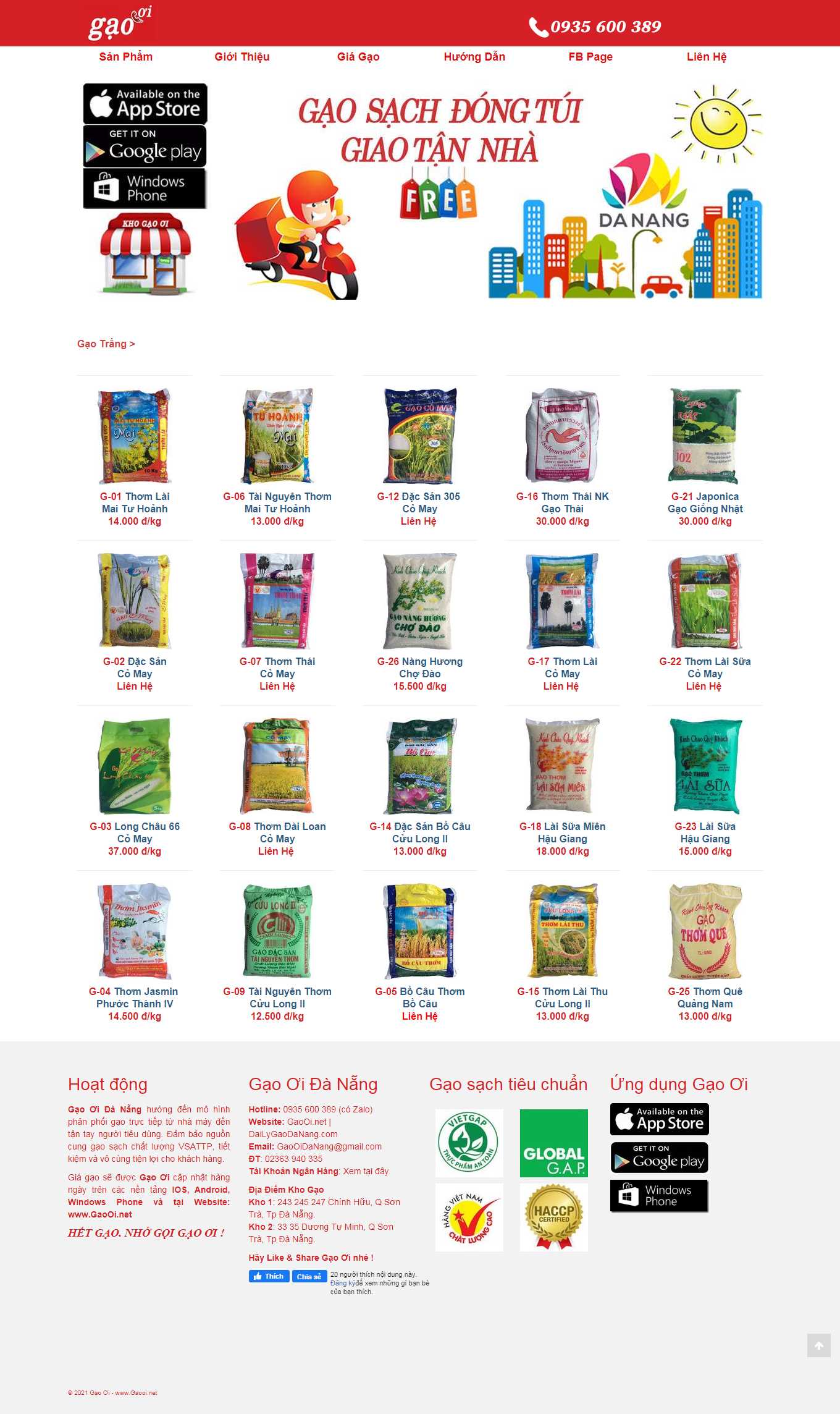 [gaongonvihafood] Thiết kế Website Web bán gạo sạch - gaooinet