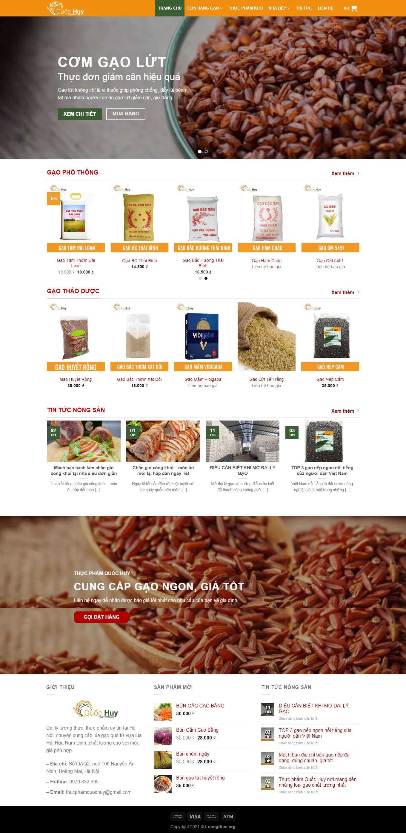 [gaongonvihafood] Thiết kế Website Web bán gạo sạch - luongthucorg