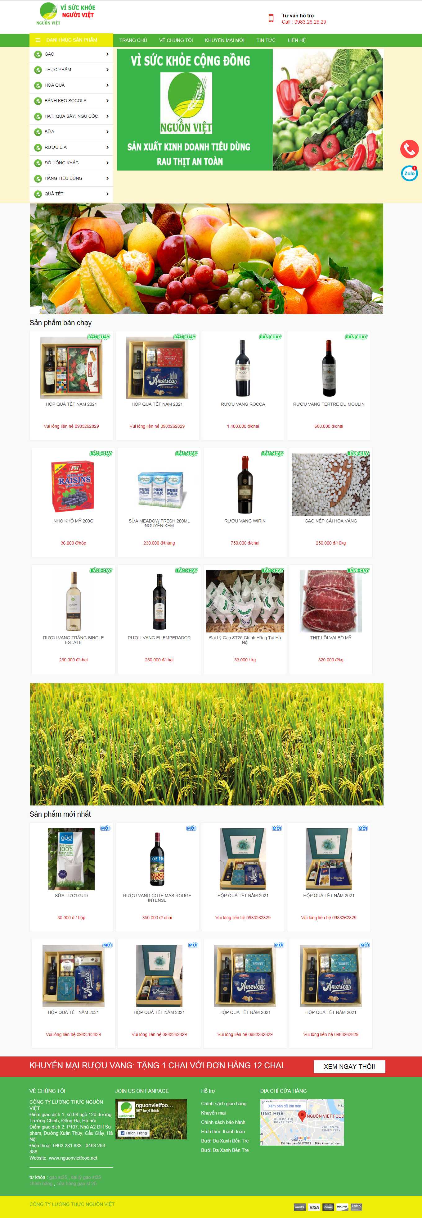 [gaongonvihafood] Thiết kế Website Web bán gạo sạch - nguonvietfoodnet