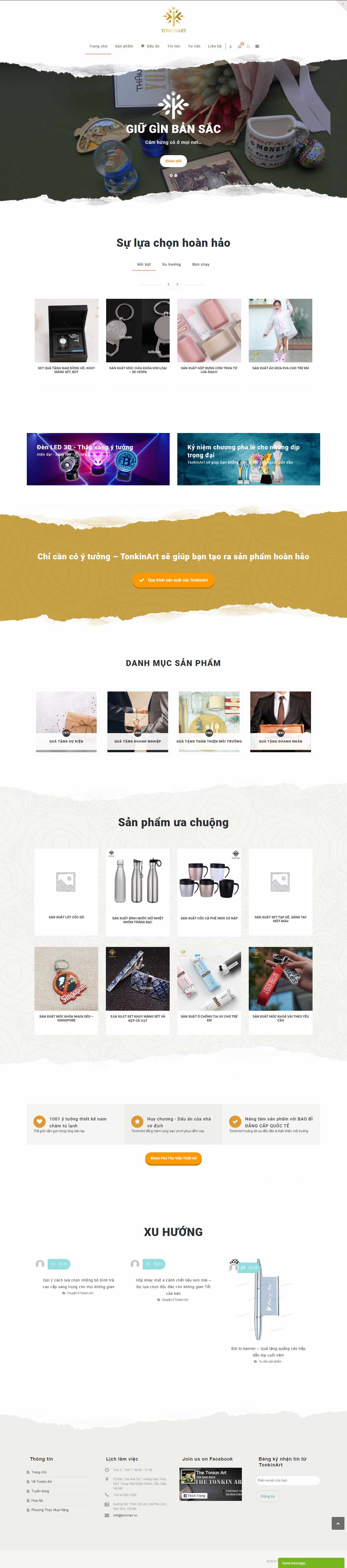 Thiết kế Website Web thú nhồi bông, quà lưu niệm - tonkinartvn