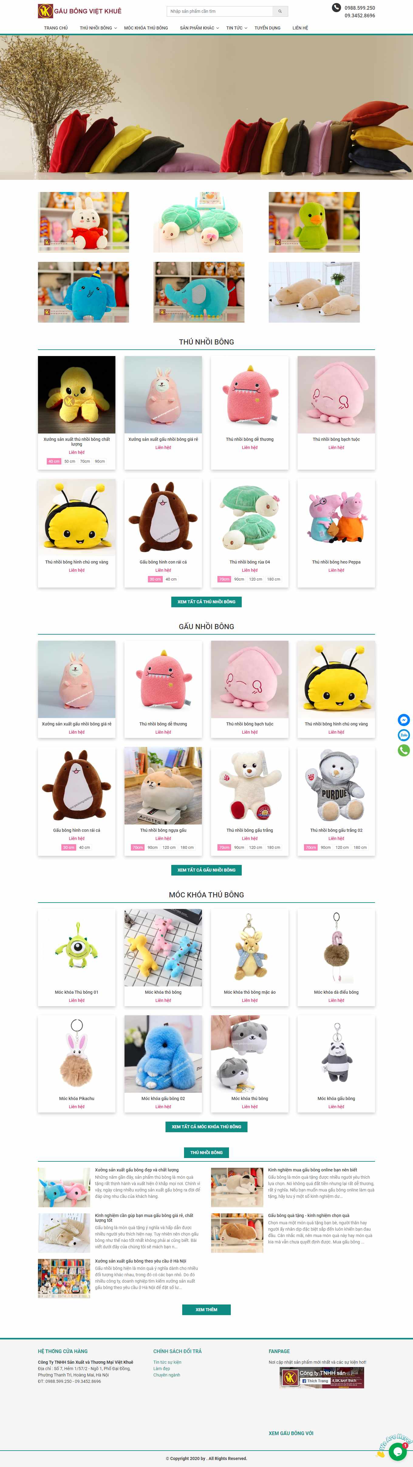 Thiết kế Website Web thú nhồi bông, quà lưu niệm - gaubongvietkhuecom