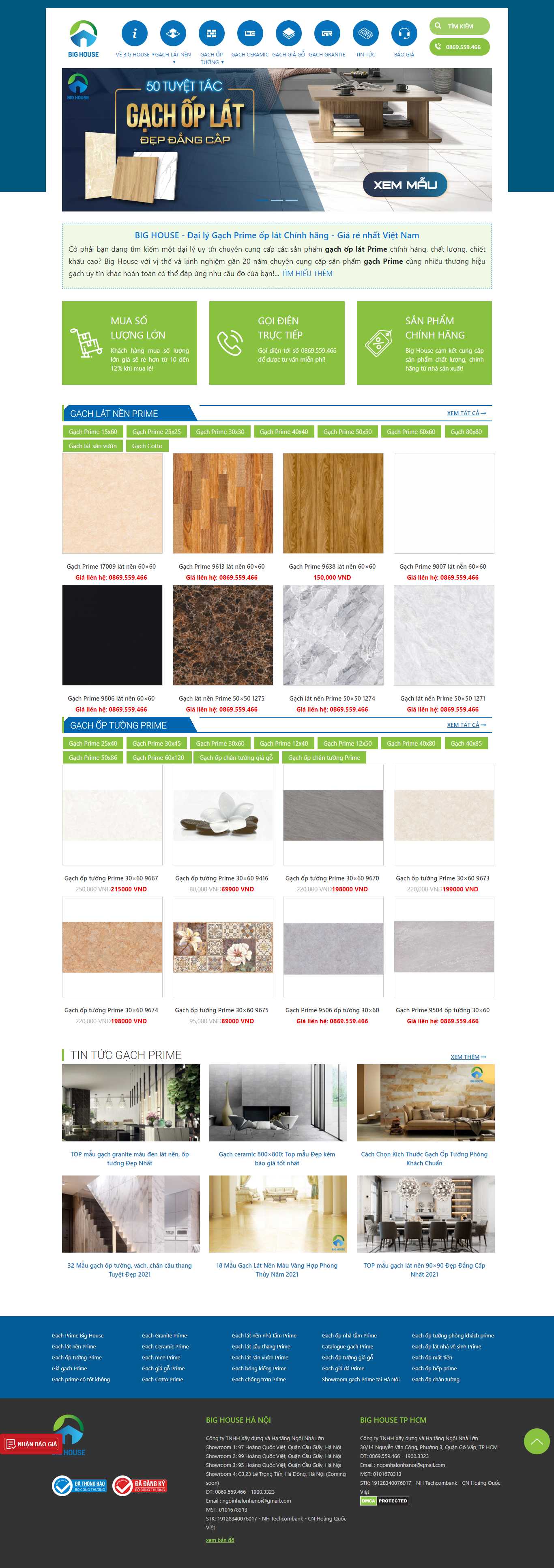 Thiết kế Website Web gạch đáp ốp lát - primevietcom