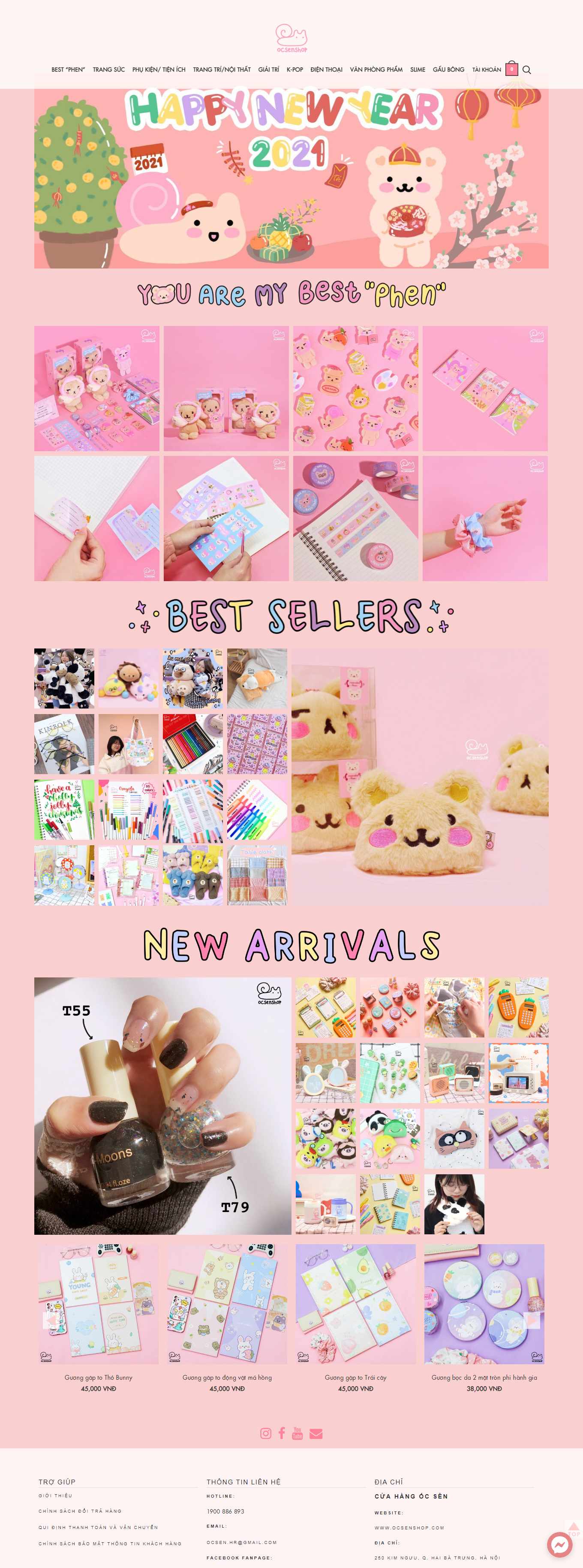 Thiết kế Website Web thú nhồi bông, quà lưu niệm - ocsenshopcom