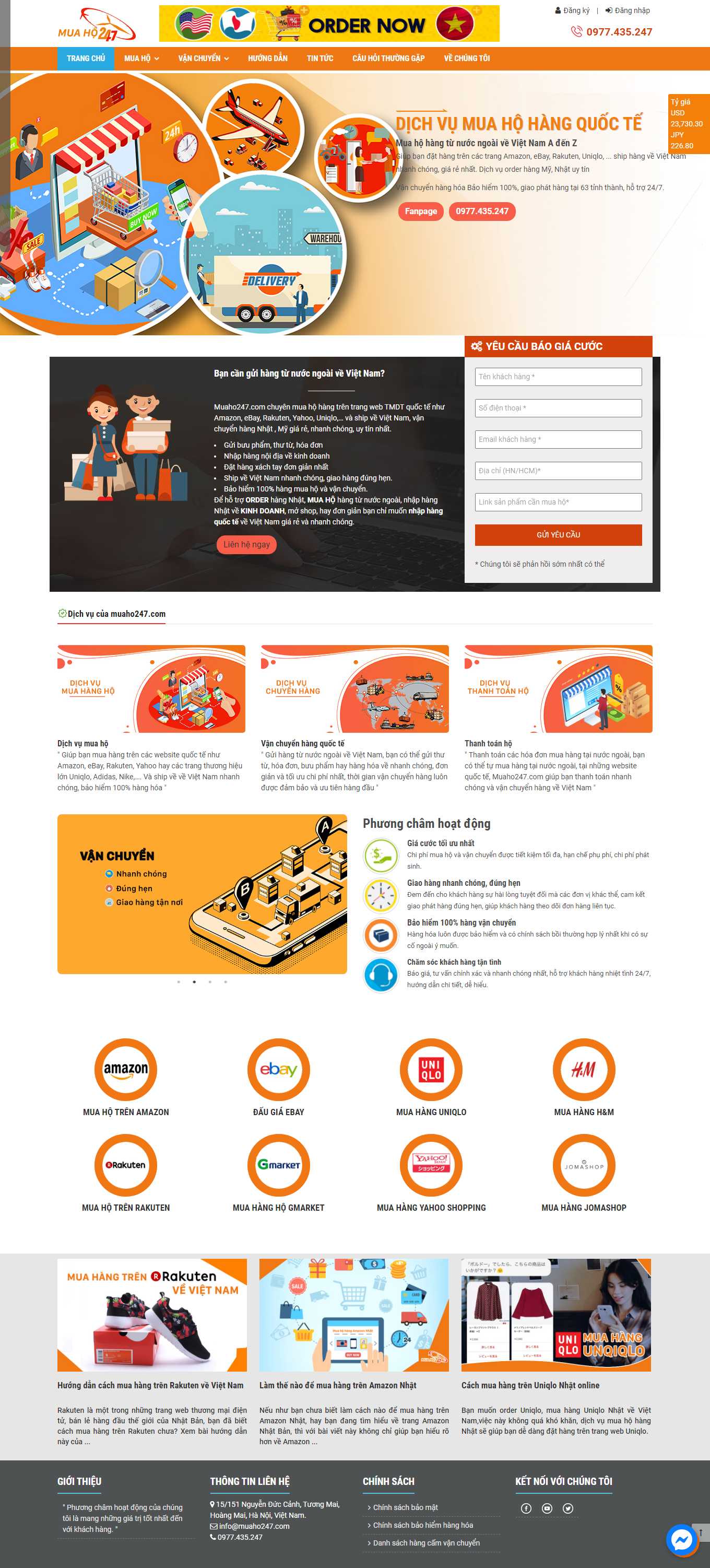 [qing68] Thiết kế Website Web bán đồ xách tay, hàng order - wwwmuaho247com