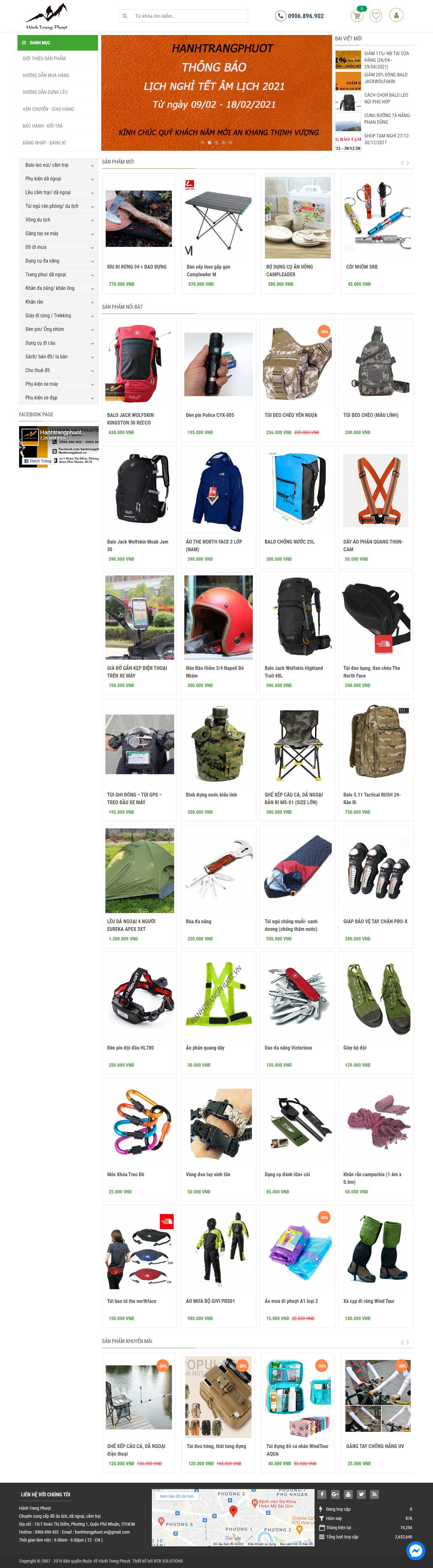 [phuotbuistore] Thiết kế Website Web bán đồ phượt, vật dụng du lịch bụi - hanhtrangphuotvn