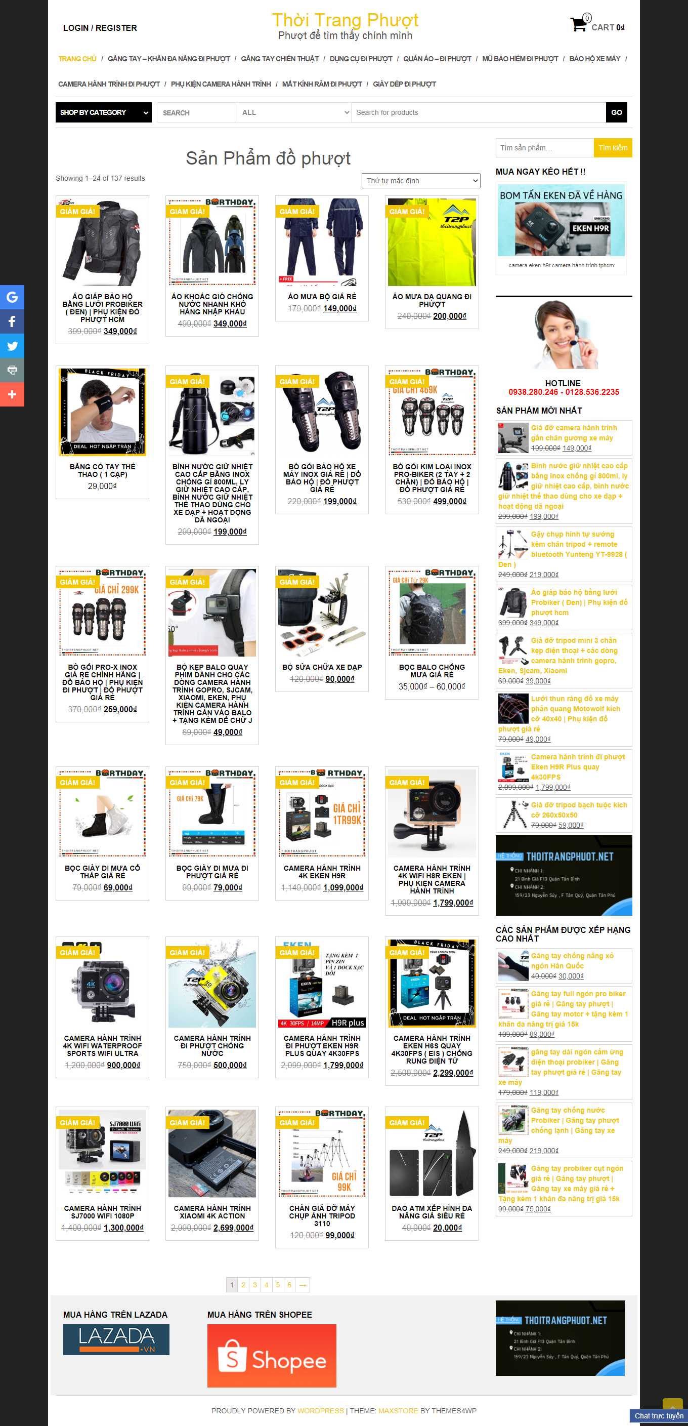 [phuotbuistore] Thiết kế Website Web bán đồ phượt, vật dụng du lịch bụi - thoitrangphuotnet