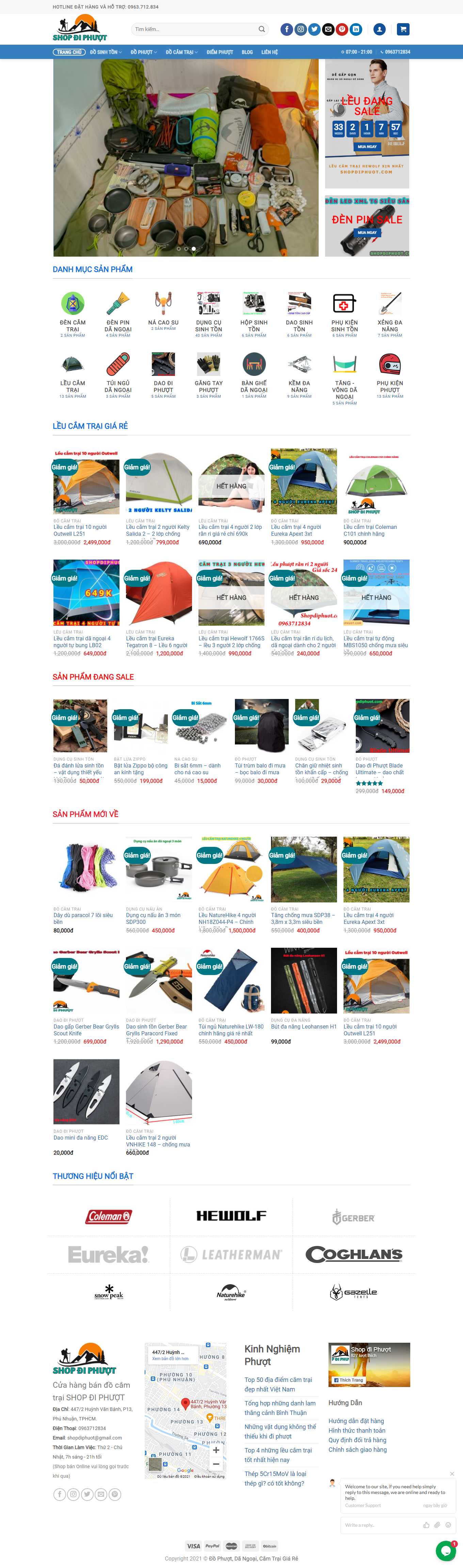 [phuotbuistore] Thiết kế Website Web bán đồ phượt, vật dụng du lịch bụi - shopdiphuotcom