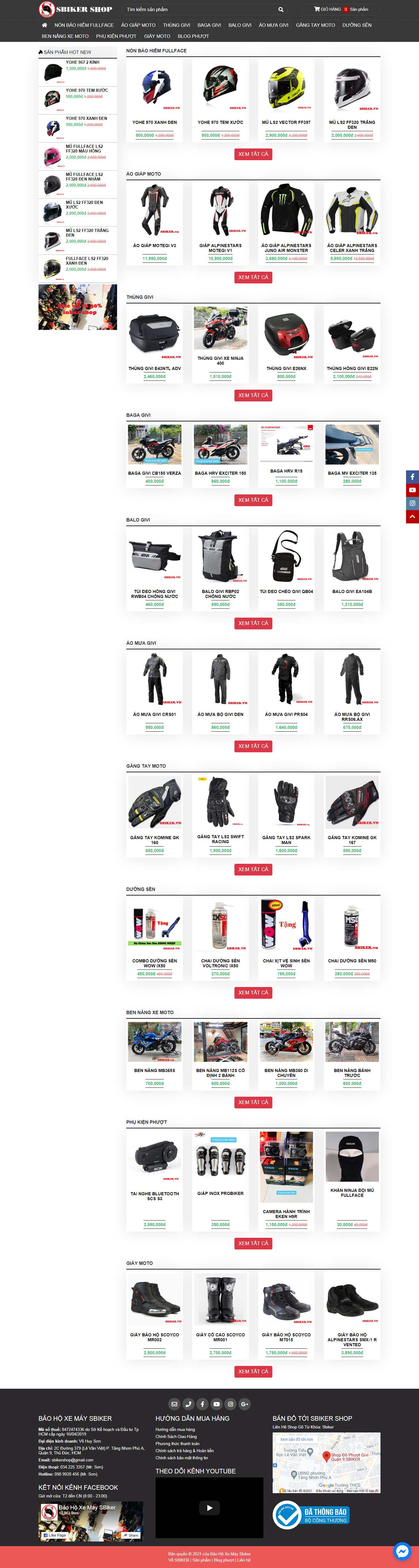 [phuotbuistore] Thiết kế Website Web bán đồ phượt, vật dụng du lịch bụi - sbikervn